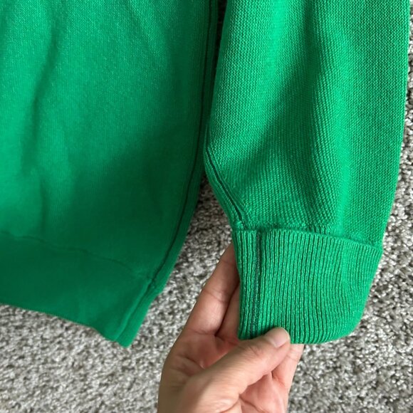 Lacoste Mens XL Relaxed Fit Green Wool Polo Casual Sweater Buttoned Collar - Picture 6 of 9